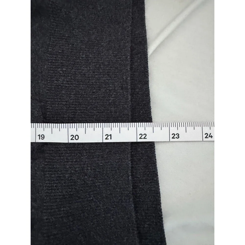 Uniqlo Cotton Cashmere Blend Mens Sweater Size S V-Neck Lightweight Charcoal